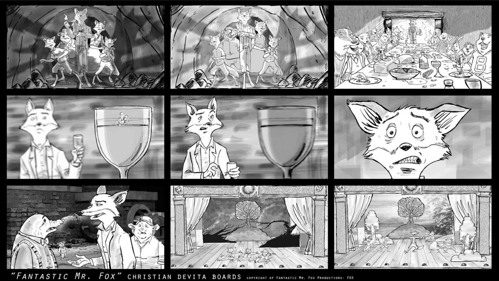 Fantastic Mr Fox storyboard